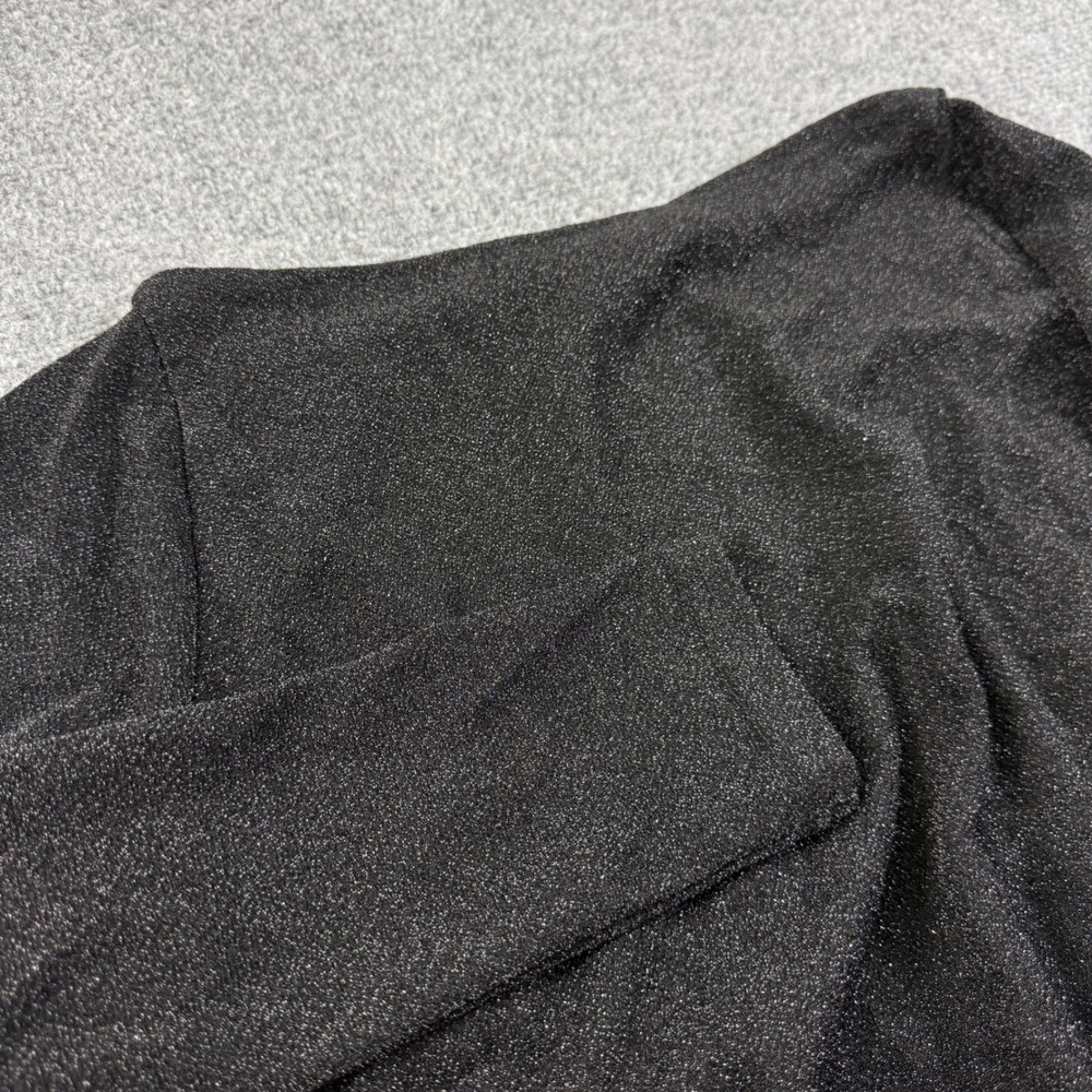 Unbranded Ruched Bodycon Dress Medium Black Glitter Sparkle Long Sleeve Women's